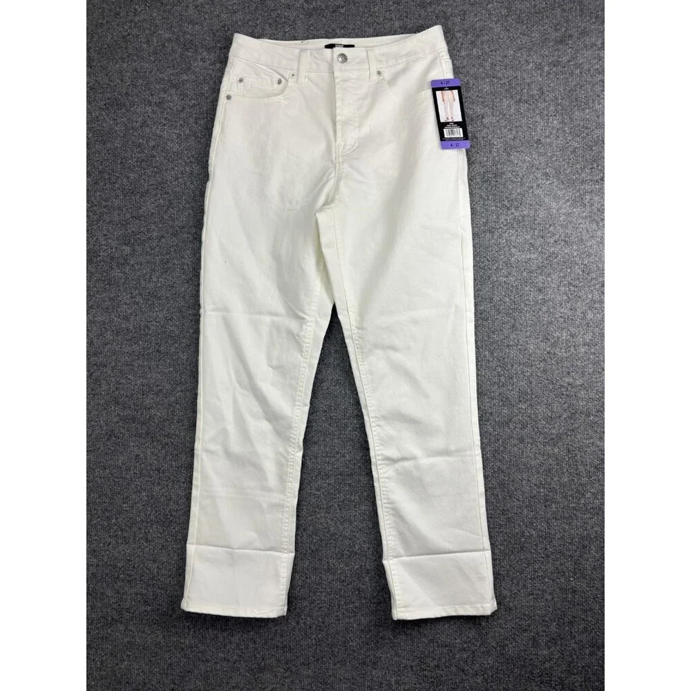 Frye Jeans Womens 4/27 White High Rise Stretch Denim‎ 5-Pocket Straight Leg Fit